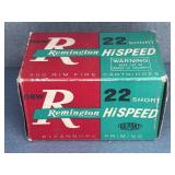 (1) BOX 22 SHORT RIFLE REMINGTON HISPEED AMMO