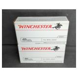 (2) 50 CARTRIDGE BOXES OF WINCHESTER .45 AUTO