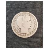 1907-S BARBER HALF DOLLAR
