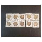 (10) FRANKLIN HALF DOLLARS
