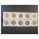 (10) FRANKLIN HALF DOLLARS