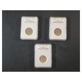 (3) WASHINGTON QUARTERS IN SLABS:
