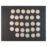 (29) UNSEARCHED MERCURY DIMES