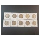 (10) FRANKLIN HALF DOLLARS