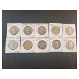 (10) FRANKLIN HALF DOLLARS