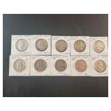 (10) FRANKLIN HALF DOLLARS