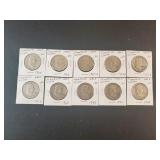 (10) FRANKLIN HALF DOLLARS