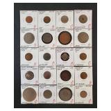 (20) FOREIGN COINS FROM (20) DIFFERENT COUNTRIES