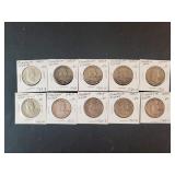 (10) FRANKLIN HALF DOLLARS
