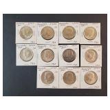 (11) KENNEDY SILVER HALF DOLLARS