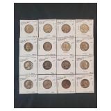 (16) SILVER WASHINGTON QUARTERS - $4 FACE