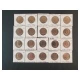 (20) CLAD KENNEDY HALF DOLLARS IN FLIPS