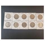 (10) FRANKLIN HALF DOLLARS