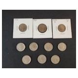 (10) INDIAN/BUFFALO NICKELS