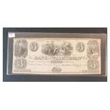 1835 BANK OF WASHTENAW - MICHIGAN $3 NOTE