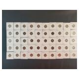 (50) MERCURY DIMES IN CARDBOARD FLIPS