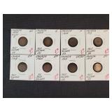 (8) DIFFERENT 5 CENT CANADIAN COINS