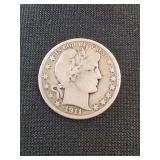 1911-S BARBER HALF DOLLAR