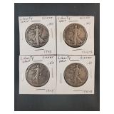 (4) WALKING LIBERTY HALF DOLLARS