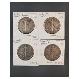 (4) WALKING LIBERTY HALF DOLLARS