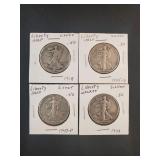 (4) WALKING LIBERTY HALF DOLLARS