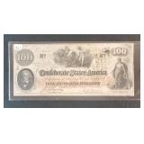 1862 CONFEDERATE STATES OF AMERICA $100 BILL