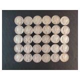 (30) MERCURY DIMES - UNSEARCHED