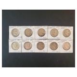 (10) FRANKLIN HALF DOLLARS