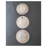 (3) MORGAN SILVER DOLLARS  1885,1902,1921
