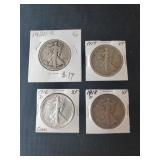 (4) EARLIER WALKING LIBERTY HALF DOLLARS