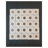 (25) SILVER ROOSEVELT DIMES IN CARDBOARD FLIPS