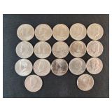 (17) KENNEDY CLAD HALF DOLLARS