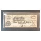 STATE BANK OF NEWARK - #10 NOTE 1864  -NEW JERSEY