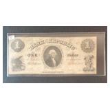 1855 RHODE ISLAND BANK OF THE REPUBLIC $1 NOTE