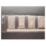 (4)  1 OZ SILVER BARS