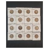 (16) SILVER WASHINGTON QUARTERS - $4 FACE VALUE
