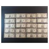 (20) $1 SILVER CERTIFICATES