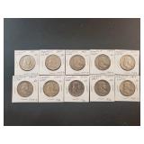 (10) FRANKLIN HALF DOLLARS
