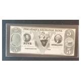 $5 BILL - PISCATAQUA EXCHANGE BANK - PORTSMOUTH NH