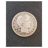 1910 BARBER HALF DOLLAR