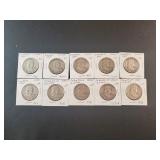 (10) FRANKLIN HALF DOLLARS