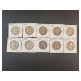 (10) FRANKLIN HALF DOLLARS