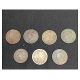 (4) ROUGH LARGE CENTS 18??,28,30,184?