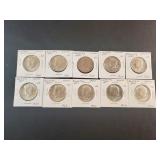 (10) SILVER KENNEDY HALF DOLLARS