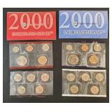 2000 US MINT UNCIRCULATED COIN SETS WITH P & D