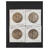 (4) WALKING LIBERTY HALF DOLLARS