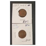 1857 & 1858 FLYING EAGLE PENNIES