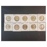 (10) SILVER KENNEDY HALF DOLLARS