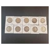(10) FRANKLIN HALF DOLLARS