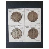 (4) WALKING LIBERTY HALF DOLLARS
